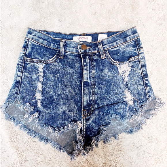 *Sold* Vibrant High Waist Shorts- Sz M: EUC - Picture 1 of 2